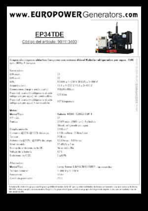 Stromerzeuger, Diesel Europower EP34TDE (LS)