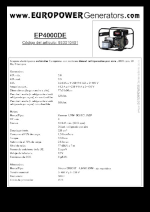 Stromerzeuger, Diesel Europower EP4000DE (S)