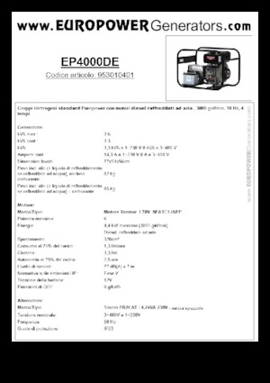 Stromerzeuger, Diesel Europower EP4000DE (S)