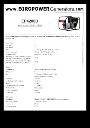 Stromerzeuger, Diesel Europower EP4200D (S)