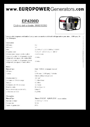 Stromerzeuger, Diesel Europower EP4200D (S)