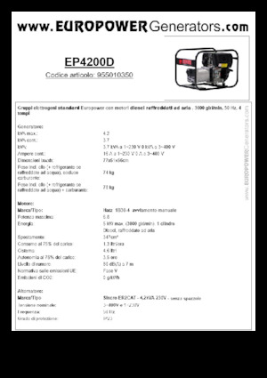 Stromerzeuger, Diesel Europower EP4200D (S)