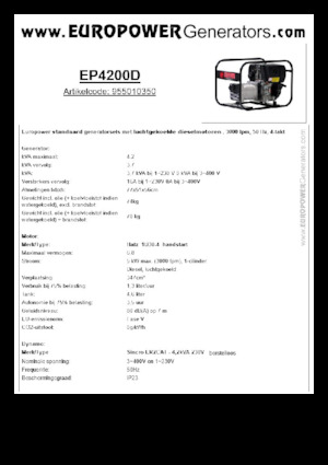 Stromerzeuger, Diesel Europower EP4200D (S)