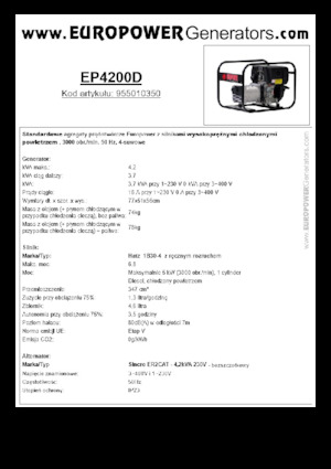 Stromerzeuger, Diesel Europower EP4200D (S)