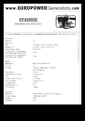 Stromerzeuger, Diesel Europower EP4200DE (S)