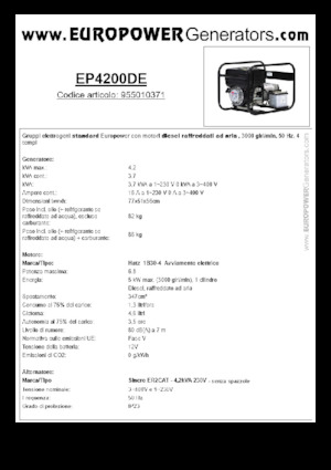 Stromerzeuger, Diesel Europower EP4200DE (S)