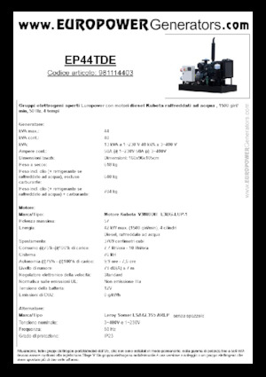 Stromerzeuger, Diesel Europower EP44TDE (LS)