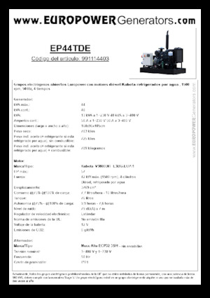 Stromerzeuger, Diesel Europower EP44TDE (MA)