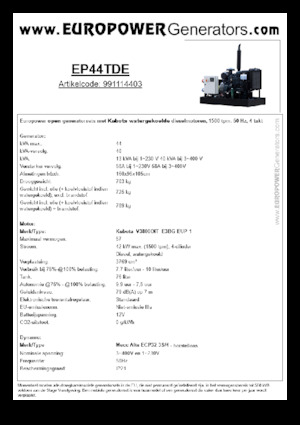 Stromerzeuger, Diesel Europower EP44TDE (MA)