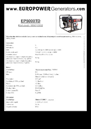 Stromerzeuger, Diesel Europower EP5000TD (S)