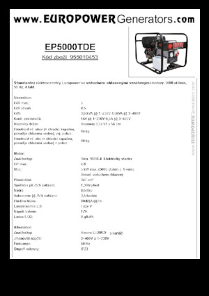 Stromerzeuger, Diesel Europower EP5000TDE (S)