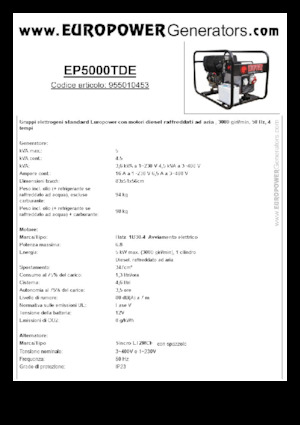 Stromerzeuger, Diesel Europower EP5000TDE (S)