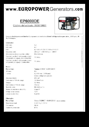 Stromerzeuger, Diesel Europower EP6000DE (S)
