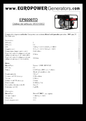 Stromerzeuger, Diesel Europower EP6000TD (S)