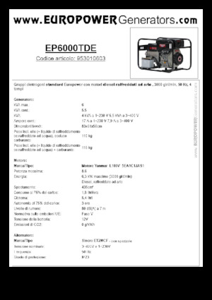 Stromerzeuger, Diesel Europower EP6000TDE (S)