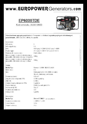 Stromerzeuger, Diesel Europower EP6000TDE (S)