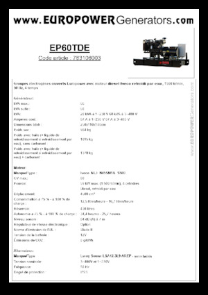 Stromerzeuger, Diesel Europower EP60TDE (LS)