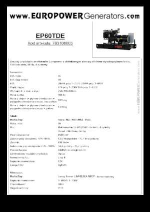 Stromerzeuger, Diesel Europower EP60TDE (LS)