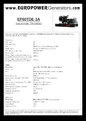 Stromerzeuger, Diesel Europower EP60TDE-3A (MA)