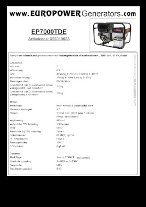 Stromerzeuger, Diesel Europower EP7000TDE (S)