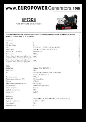Stromerzeuger, Diesel Europower EP73DE (S)