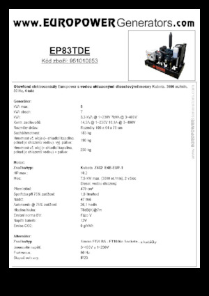 Stromerzeuger, Diesel Europower EP83TDE (S)