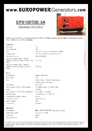 Stromerzeuger, Diesel Europower EPS100TDE-3A (MA)