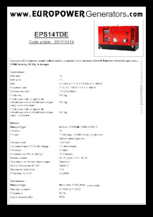 Stromerzeuger, Diesel Europower EPS14TDE (MA)