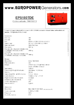 Stromerzeuger, Diesel Europower EPS180TDE (MA)
