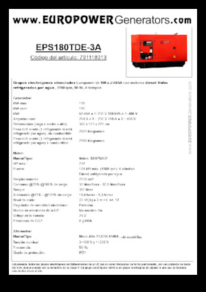 Stromerzeuger, Diesel Europower EPS180TDE-3A (MA)