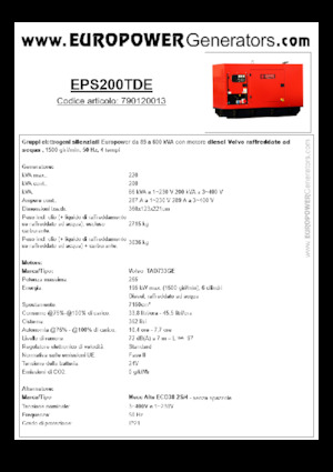 Stromerzeuger, Diesel Europower EPS200TDE (MA)