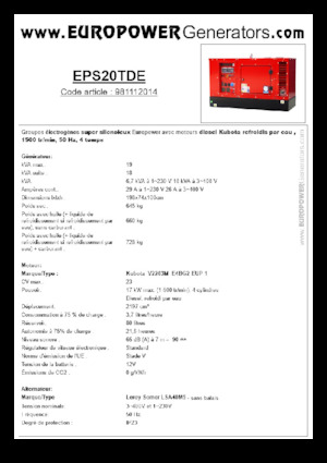Stromerzeuger, Diesel Europower EPS20TDE (LS)