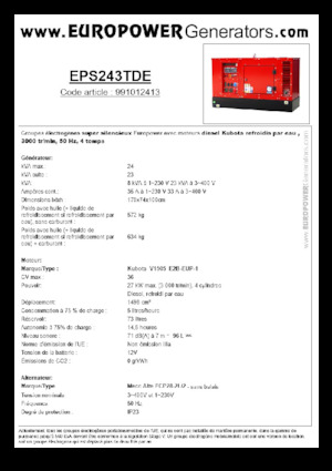 Stromerzeuger, Diesel Europower EPS243TDE (MA)