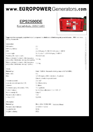 Stromerzeuger, Diesel Europower EPS2500DE (MA)