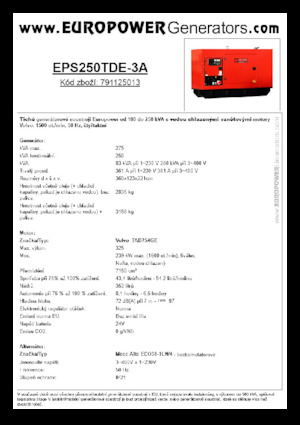 Stromerzeuger, Diesel Europower EPS250TDE-3A (MA)