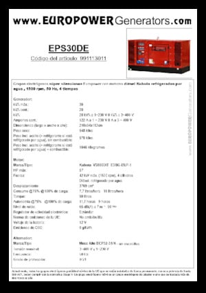 Stromerzeuger, Diesel Europower EPS30DE (MA)