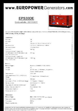 Stromerzeuger, Diesel Europower EPS30DE (MA)