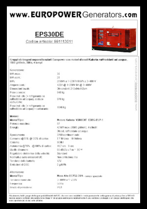 Stromerzeuger, Diesel Europower EPS30DE (MA)