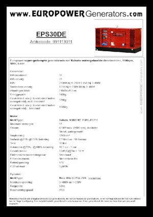 Stromerzeuger, Diesel Europower EPS30DE (MA)