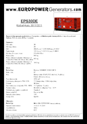 Stromerzeuger, Diesel Europower EPS30DE (MA)