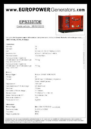 Stromerzeuger, Diesel Europower EPS333TDE (MA)