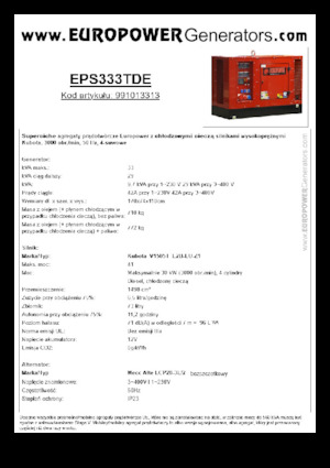 Stromerzeuger, Diesel Europower EPS333TDE (MA)