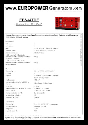 Stromerzeuger, Diesel Europower EPS34TDE (MA)