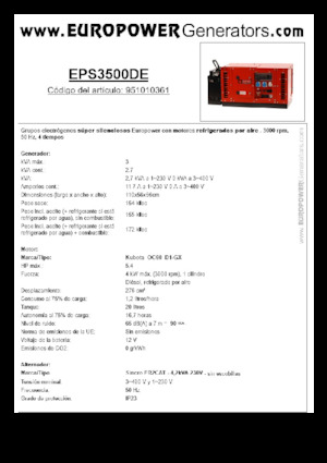 Stromerzeuger, Diesel Europower EPS3500DE (S)