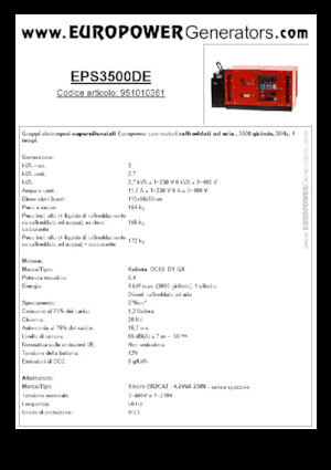 Stromerzeuger, Diesel Europower EPS3500DE (S)