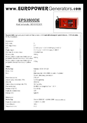 Stromerzeuger, Diesel Europower EPS3500DE (S)