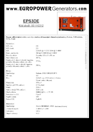 Stromerzeuger, Diesel Europower EPS3DE (S)