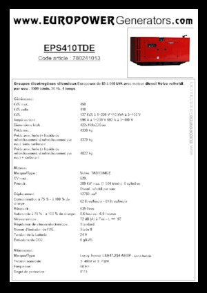 Stromerzeuger, Diesel Europower EPS410TDE (LS)