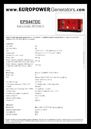 Stromerzeuger, Diesel Europower EPS44TDE (MA)