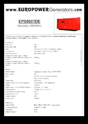 Stromerzeuger, Diesel Europower EPS500TDE (MA)